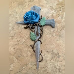 Hand made resin Cross with Rose